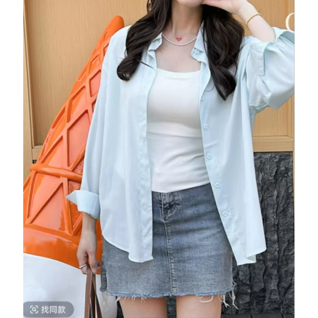 洋气宽松雪纺衫夏季2025年新款衬衫女装晒衣外套蕾丝开衫小个子