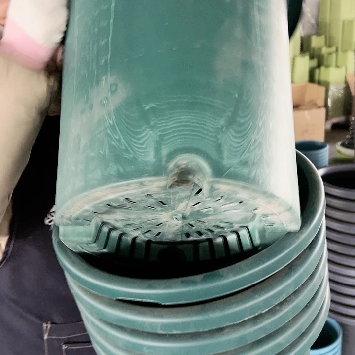 塑料瑕疵四季盆7#墨绿色6个无托