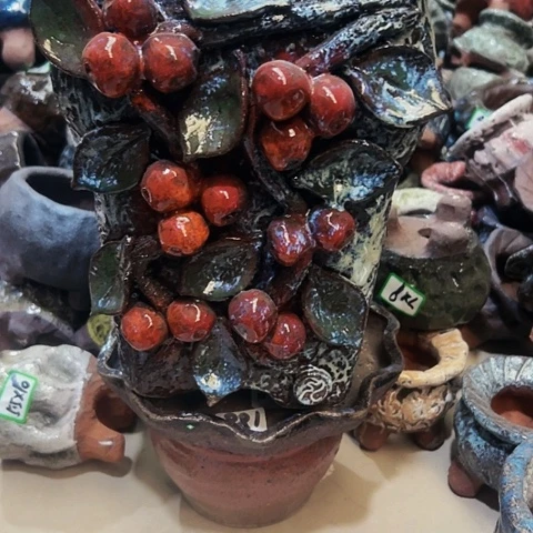 红陶π*笙粗陶花盆手工