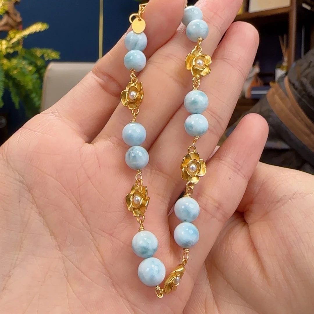 针钠钙石（海纹石）未镶嵌手链安***7海纹石等多种矿产资源