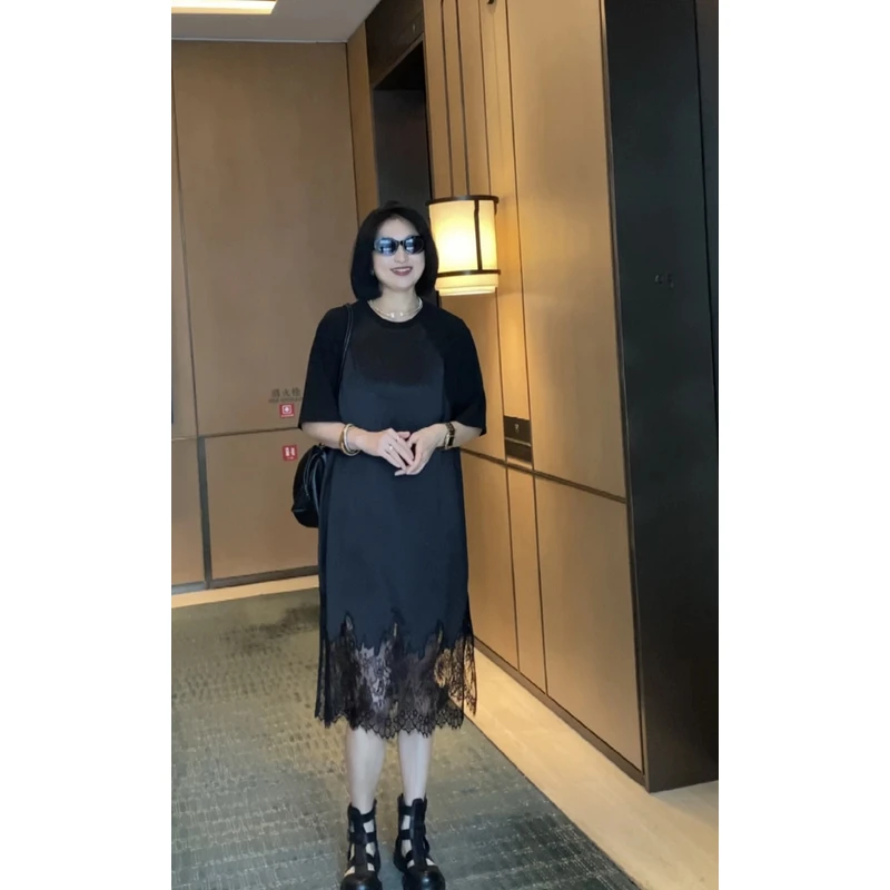 【娜姐6856款】2025年夏季新款韩版时装高奢胖MM新中式时装连衣裙