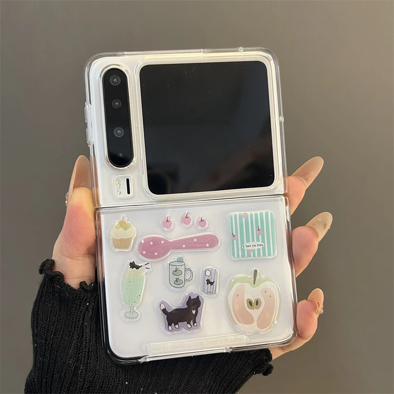 苹果猫咪适用华为purax典藏版折叠屏手机壳pocket2透明不发黄女款