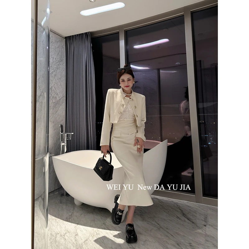 【财阀千金】女装小香风重工显瘦法式轻奢女装时尚长款套装6001