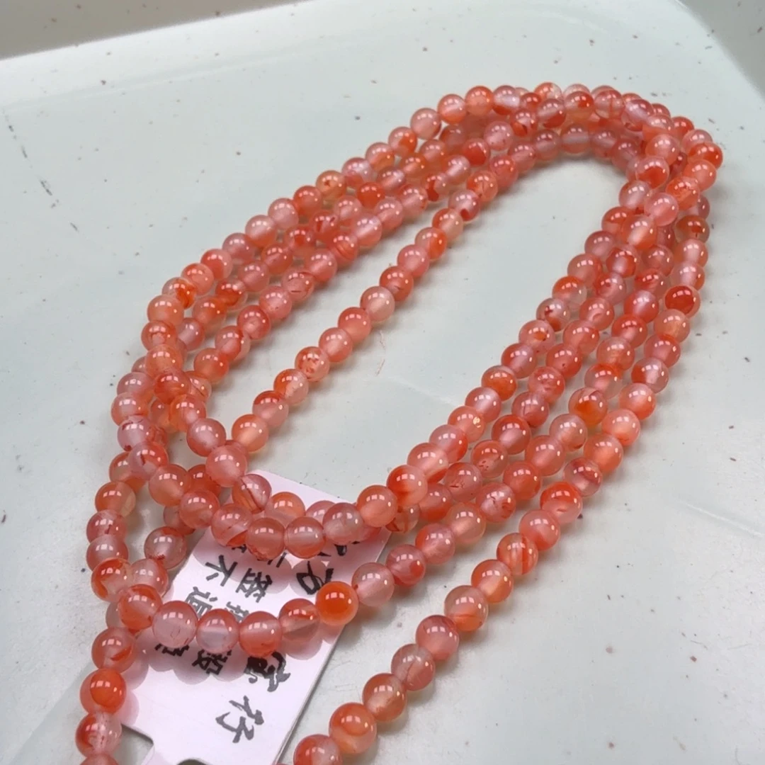 南红玛瑙未镶嵌小米珠3.8mm