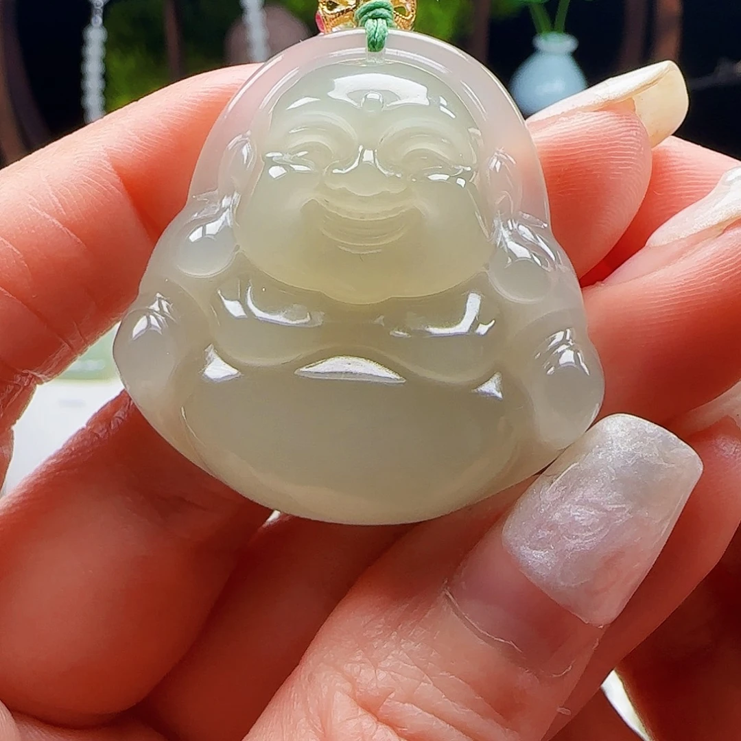 和田玉18K金镶嵌颈饰