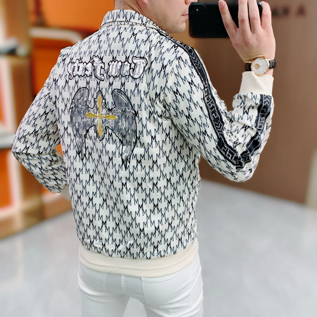 阿凯严选-欧货秋季新款男士爆款轻奢时尚休闲刺绣潮流夹克外套