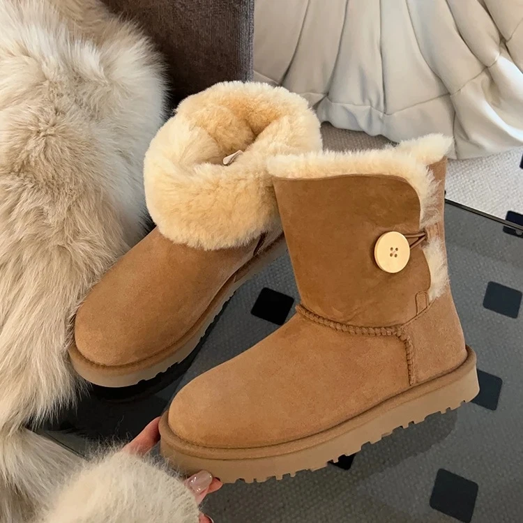 【一粒扣中筒】保暖时尚雪地靴