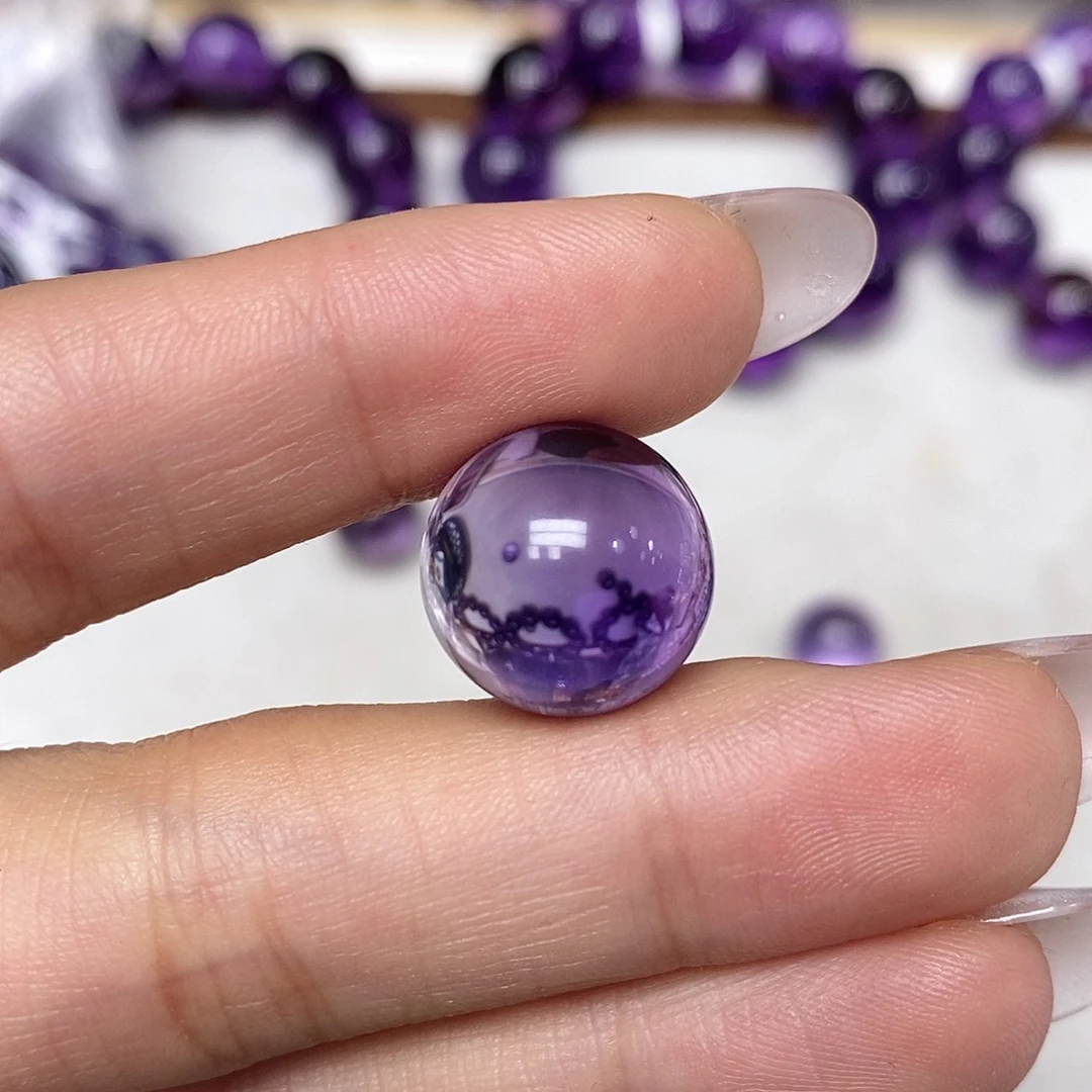 紫晶珠宝半成品未镶嵌笃**思14m全净定制通孔，不退换