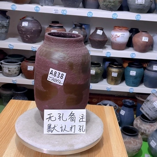 红陶手工制作工艺花盆