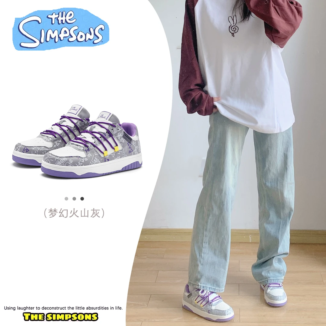 THESIMPSONS辛普森板鞋男款百搭潮鞋厚底增高美式高街休闲面包鞋