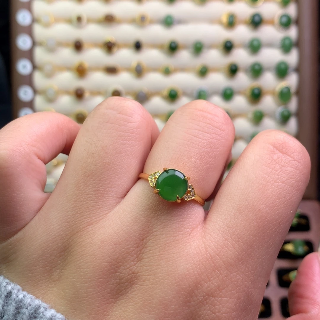 和田玉银S925镶嵌戒指