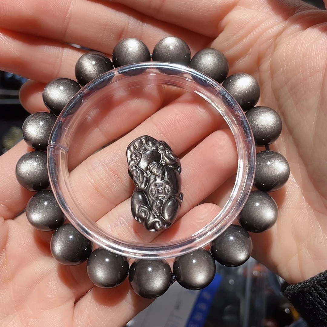 黑曜岩手链未镶嵌丢**丢