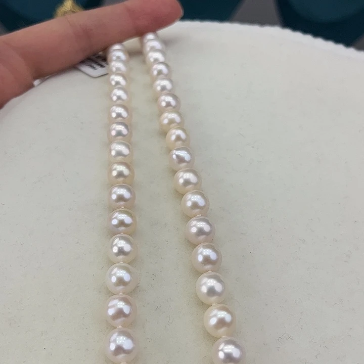 淡水珍珠颈饰银S925镶嵌卡9炫彩高品