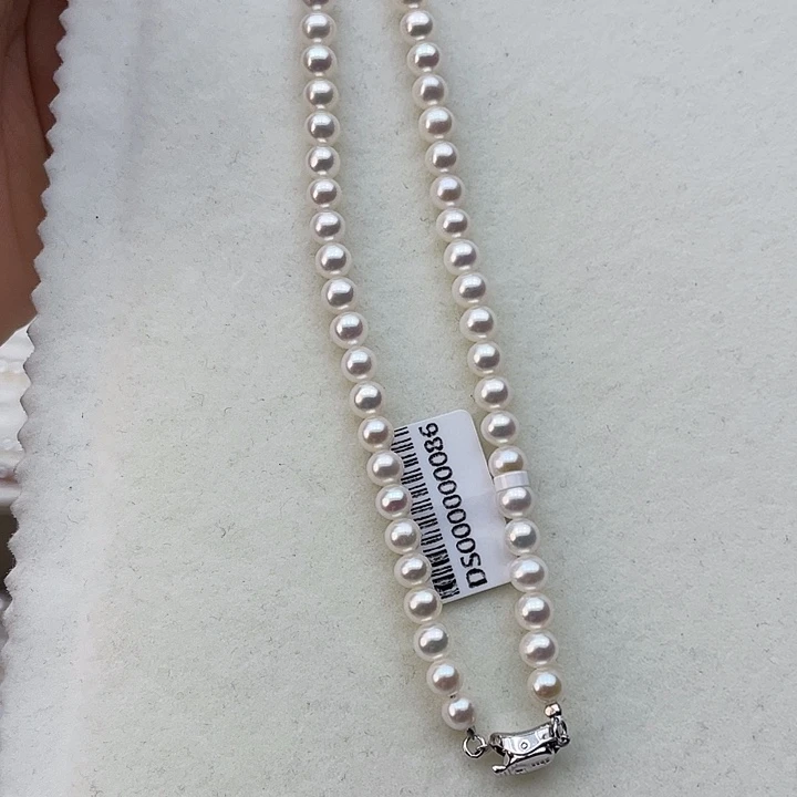 淡水珍珠颈饰银S925镶嵌卡5到6高品极光白炫天女粉