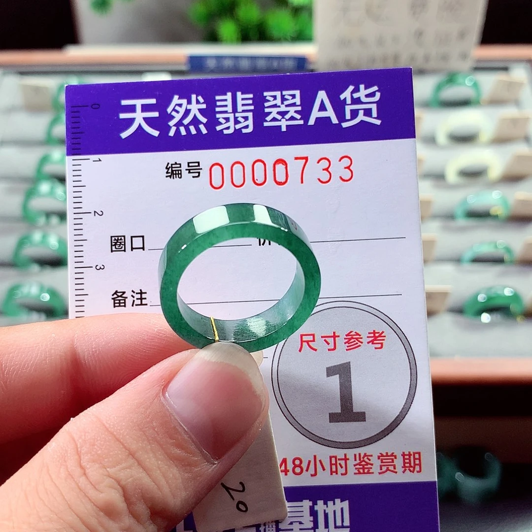 翡翠未镶嵌戒指20号
