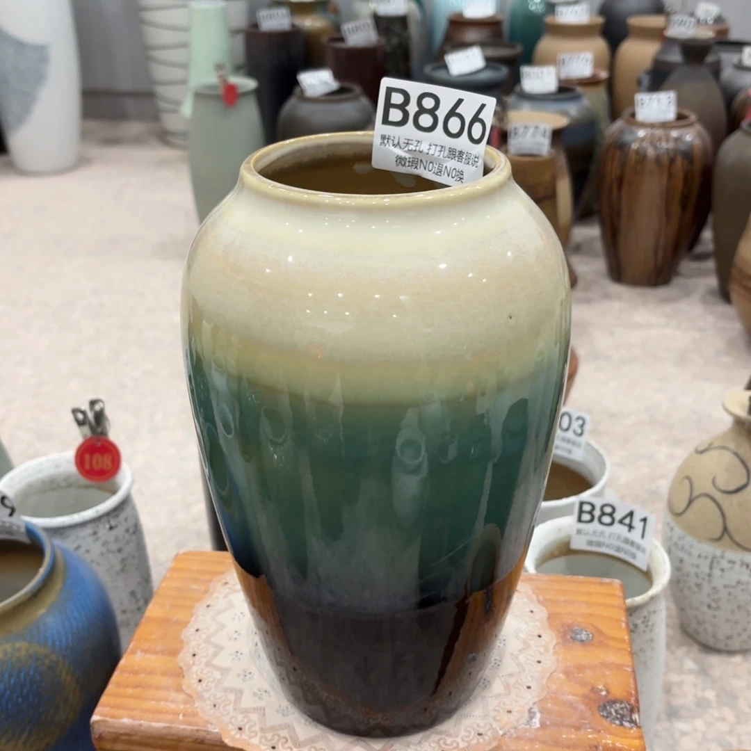 摆件瑕疵866 景德镇陶瓷花瓶高27口9.5