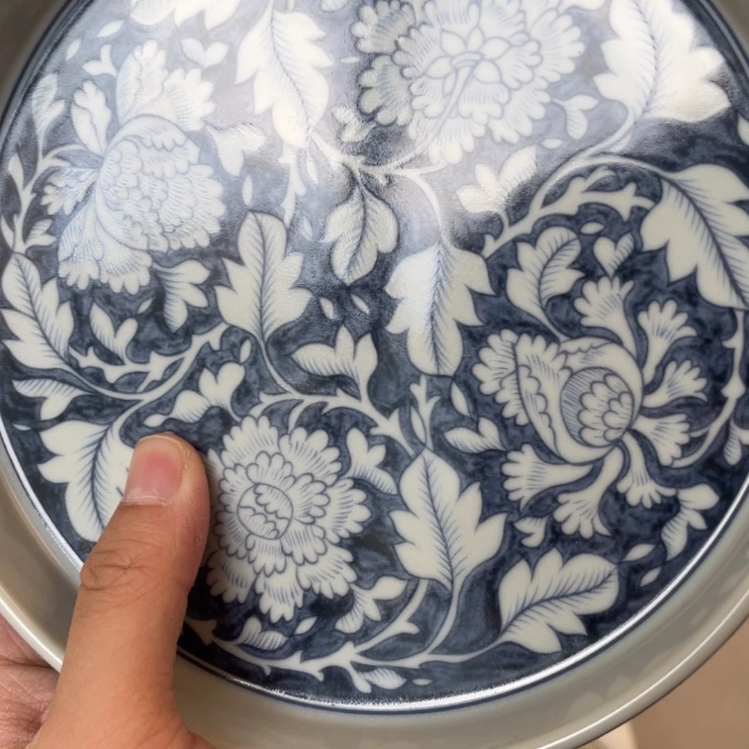 瓷片景德镇青花国色天香大壶承