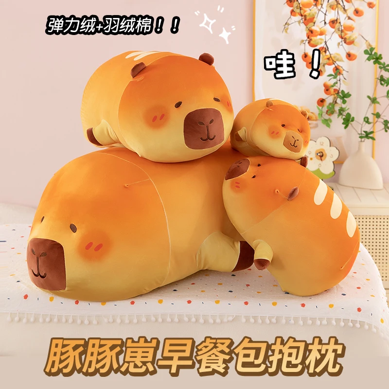 墩墩面包水豚毛绒玩具丑萌玩偶睡觉宿舍抱枕靠枕送女生日礼物摆件