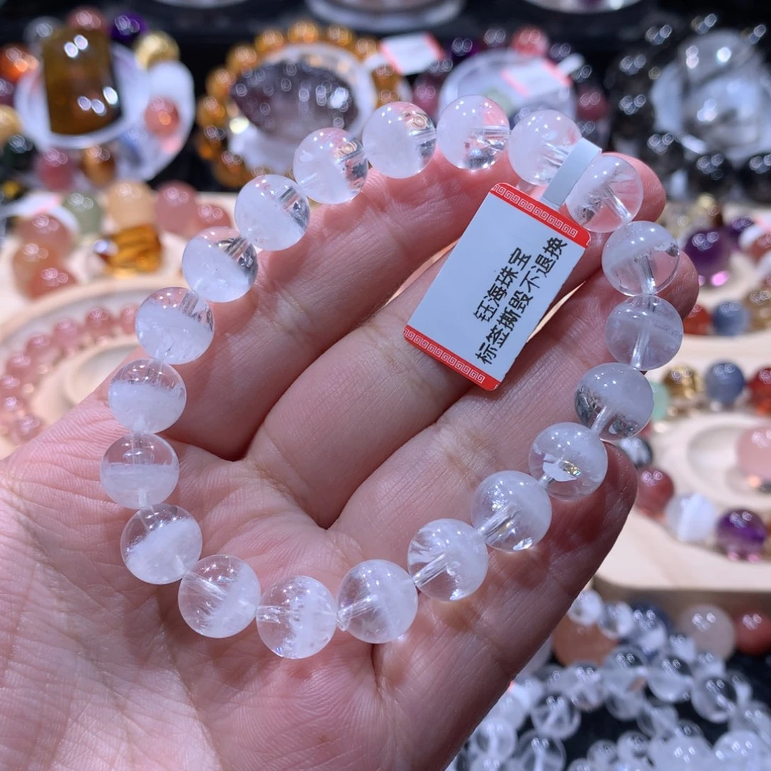 水晶未镶嵌手链白幽灵聚宝盆手链10左右