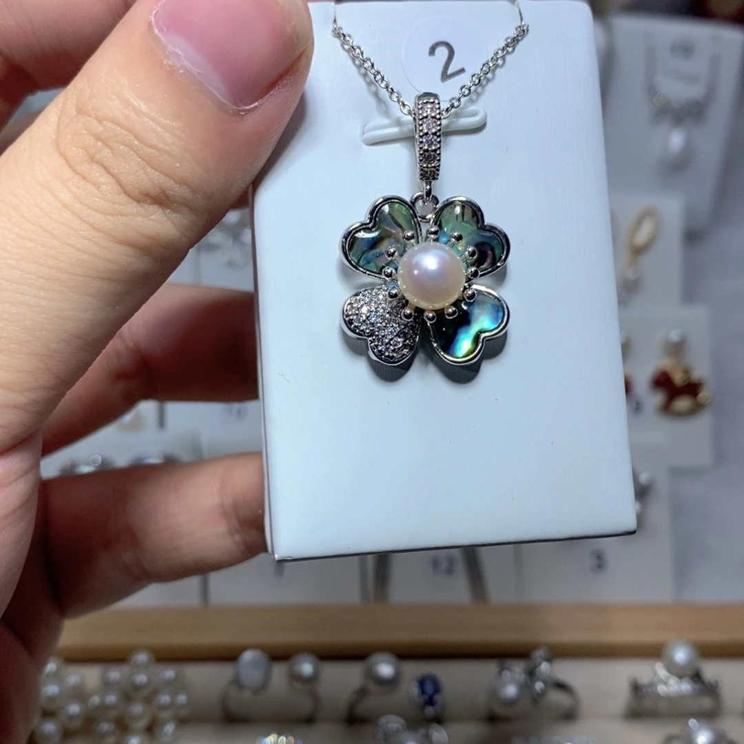 耳饰银S925镶嵌淡水珍珠