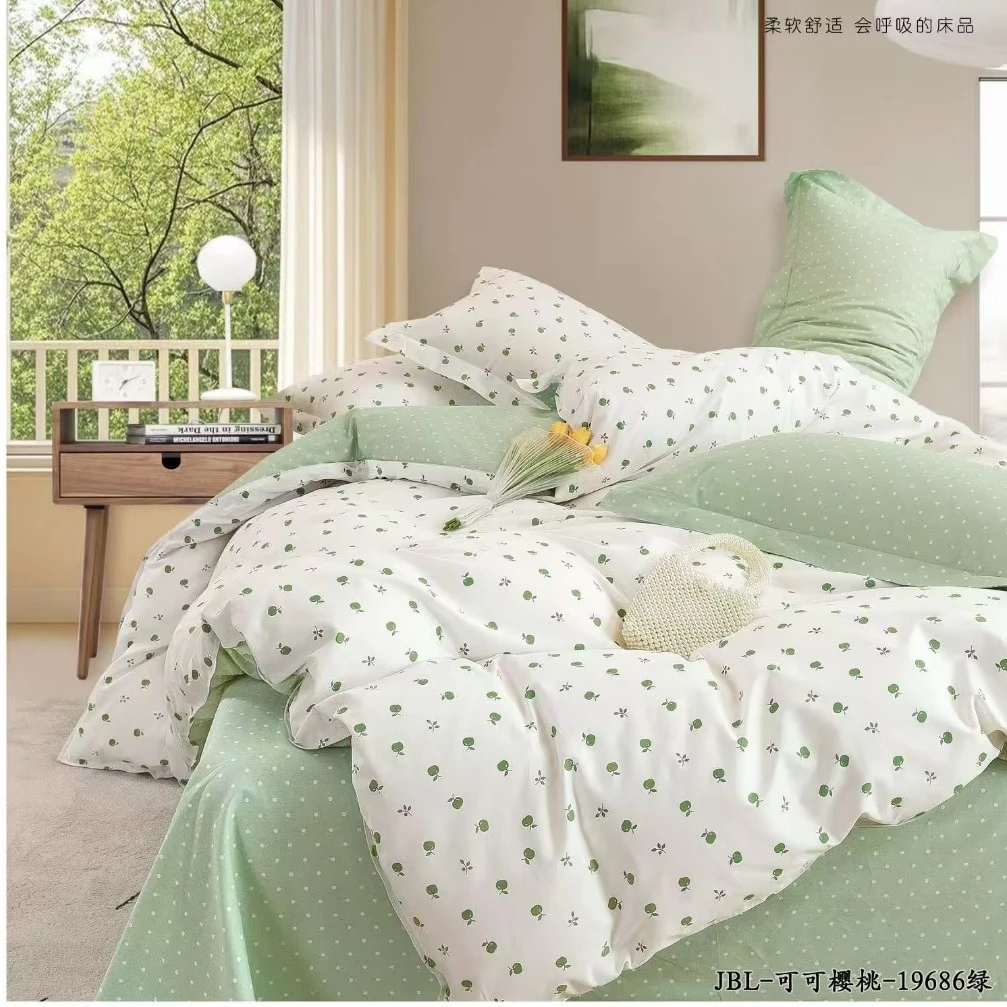 创意定制—100%纯棉加密斜纹柔光棉—可可樱桃