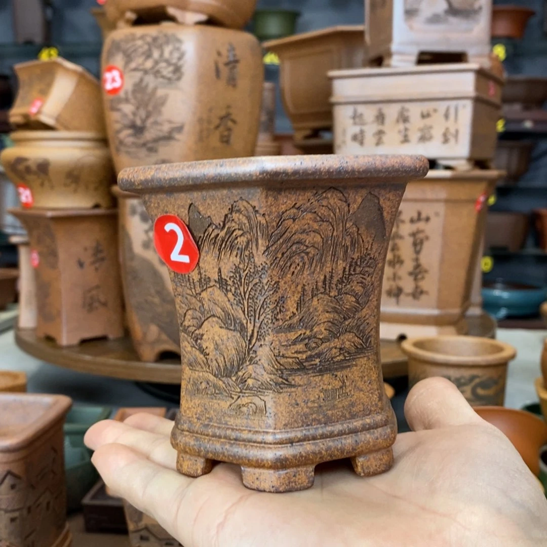 紫砂紫砂花盆盆景花盆