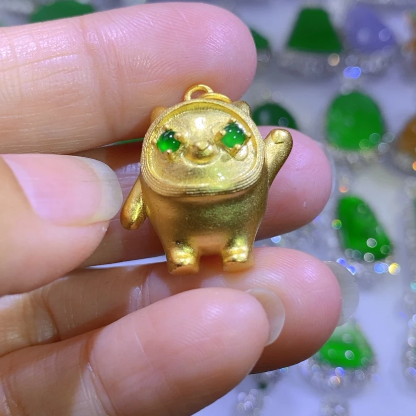 【闪购商品】翡翠挂件银S925镶嵌天然翡翠