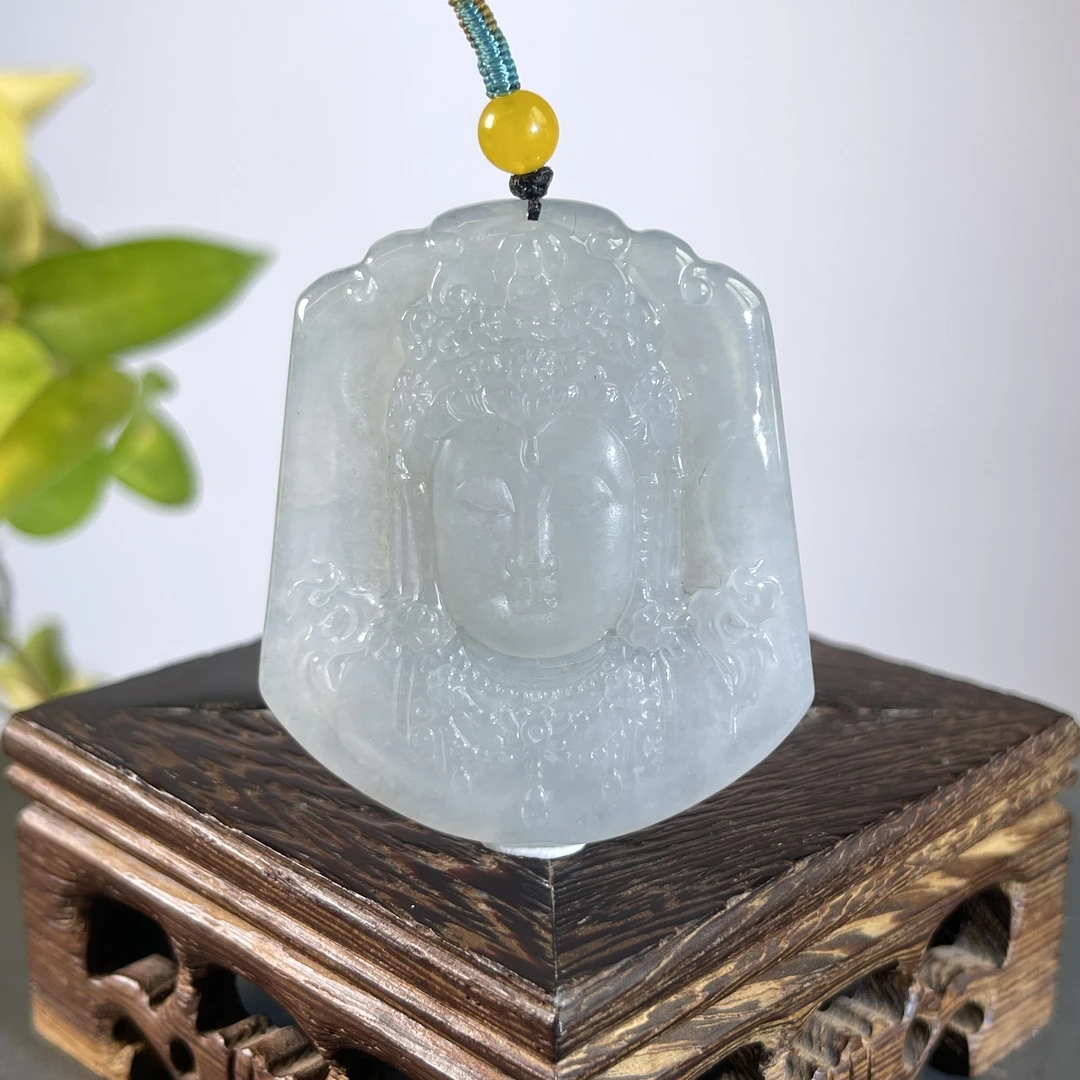 JXA11-128  天然缅甸A货翡翠   观音首