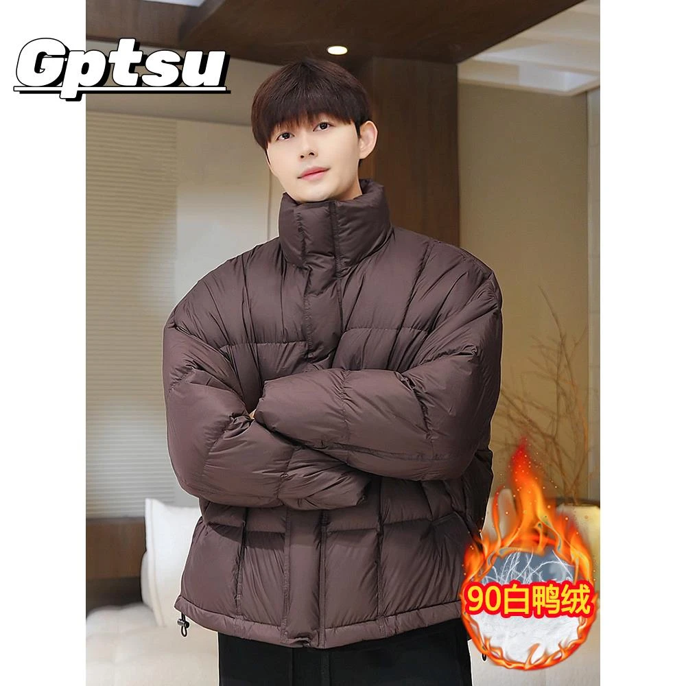 GPTSu男款白鸭绒加厚羽绒服冬季时尚保暖上衣蓬松青少年防寒外套