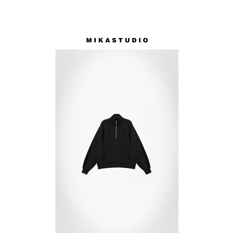 孤品110高领半拉链蝙蝠廓形卫衣【100%棉】ABKR2351