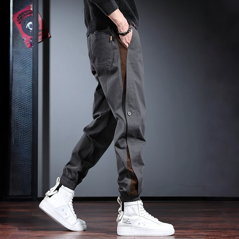 HAESONMENEAT哈逊梅奈工装裤男士宽松束脚休闲裤秋季时尚休闲裤