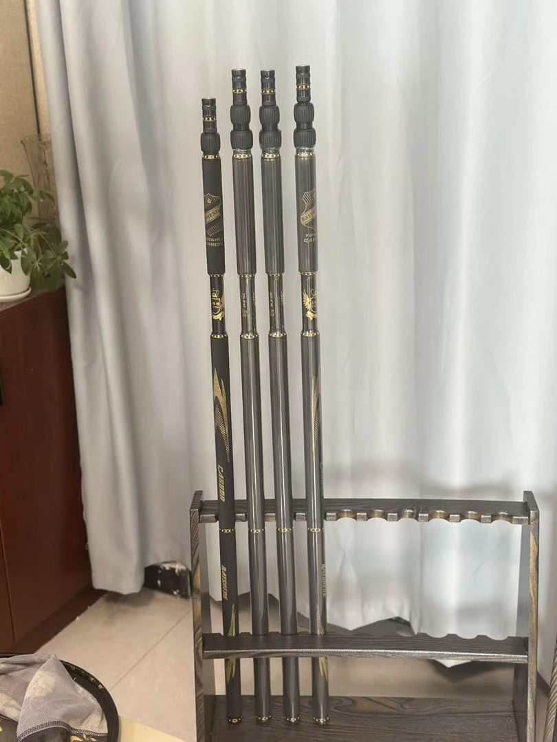 可伸缩定位内防转超轻超硬高碳抄网杆适合黑坑使用百胜鲤天使之眼