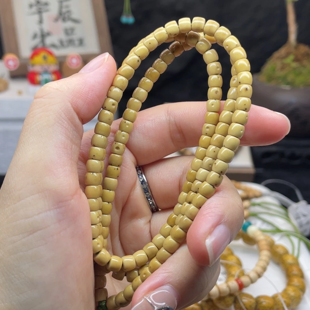 手串星月菩提54全白无星正月