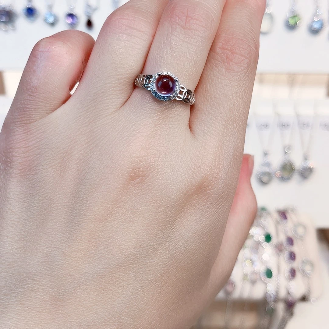 戒指银S925镶嵌紫晶