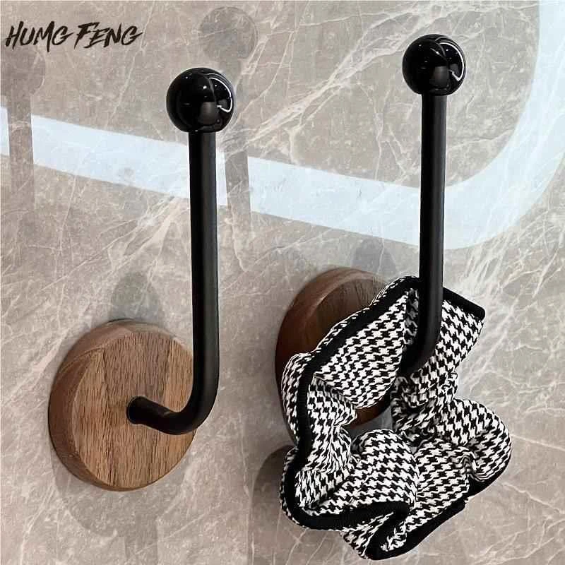 胡桃木发圈收纳挂钩免打孔壁挂饰品发夹发箍发饰收纳神器门后挂钩