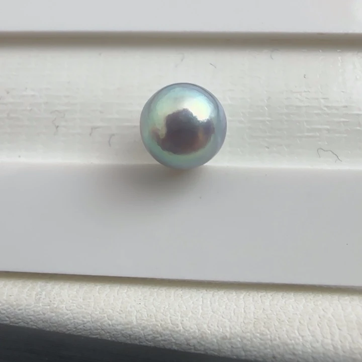 未镶嵌海水珍珠裸珠Akoya真多麻色系海水珍珠裸珠7-8近圆