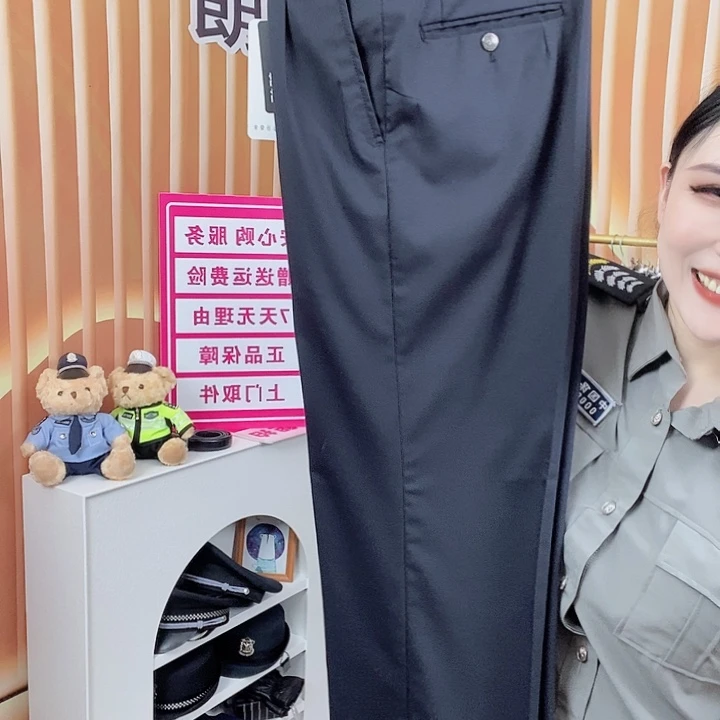 藏青色松紧腰冰丝速干夏裤男士160/92码