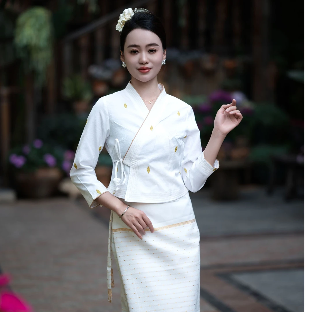 傣族传统高级显瘦新款套装气质休闲女士复古民族风傣装时尚高端