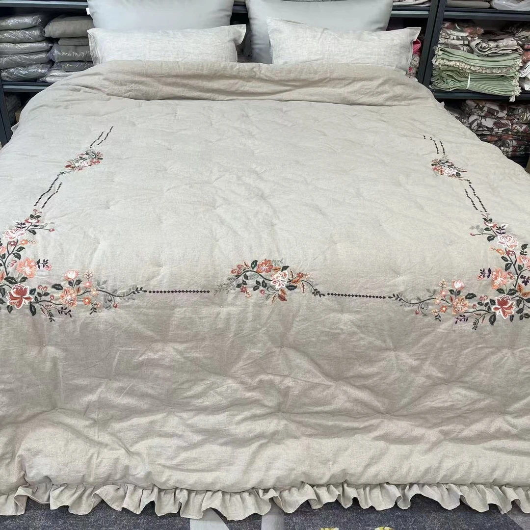 《满庭芳》罗布麻双人重工刺绣夏凉被 四季被