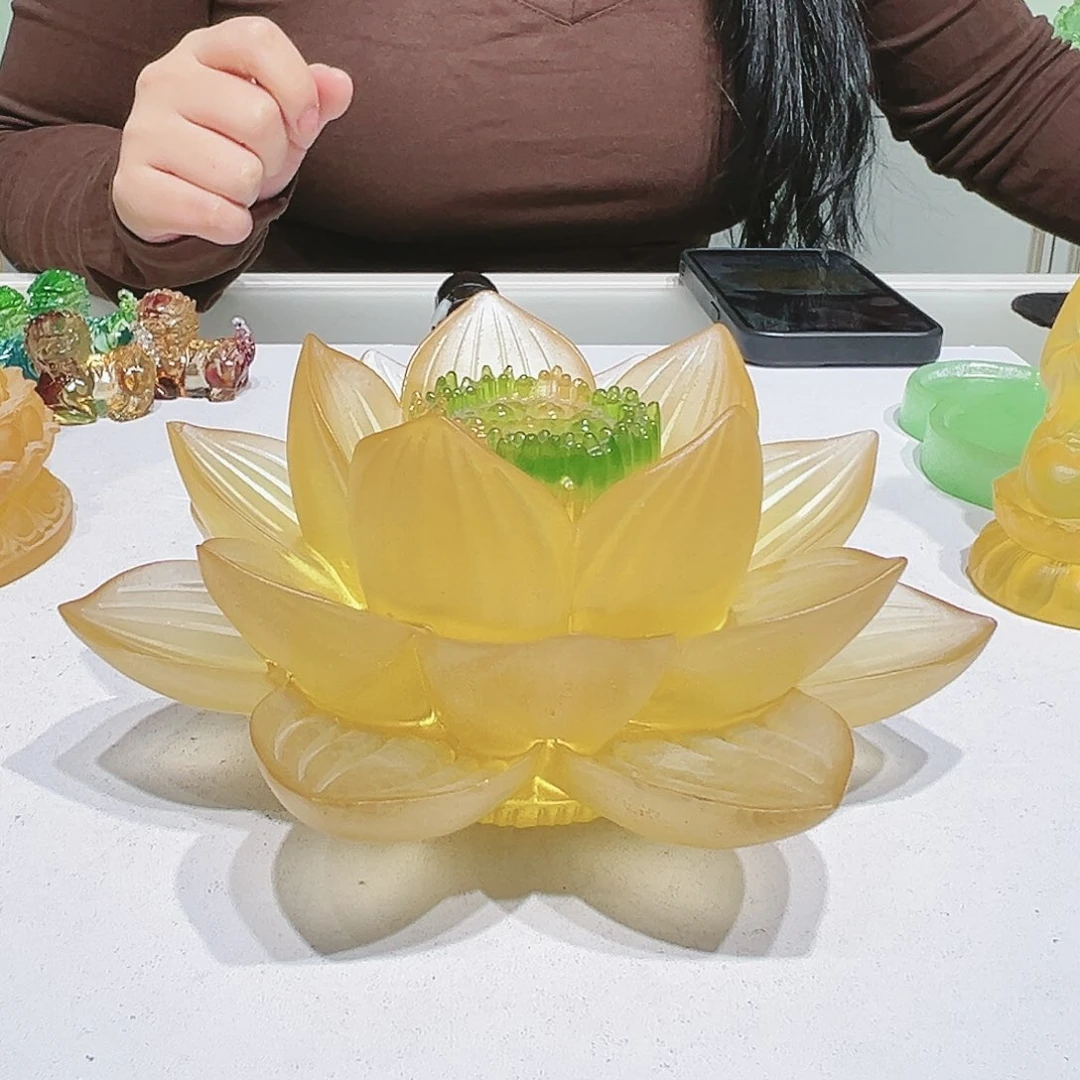 【闪购商品】手工艺品琉璃莲花 18cm