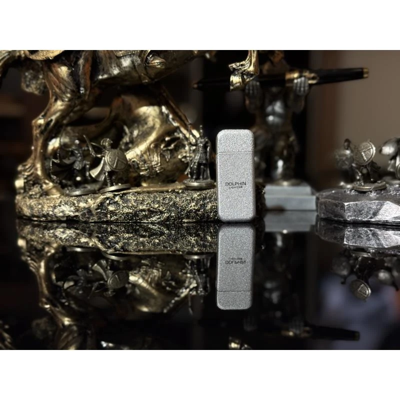 银色磨砂白充气打火机L