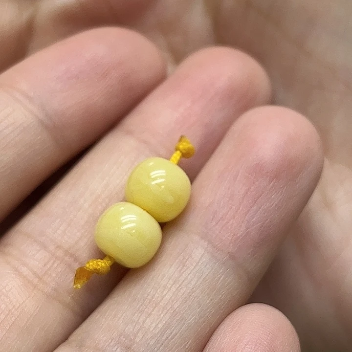 蜜蜡未镶嵌裸石8mm老型对珠