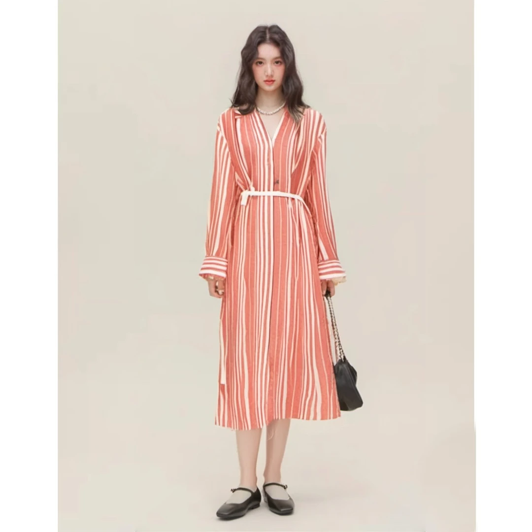 Mind Bridge/心桥气质潮流条纹连衣裙 MB1234-MTOP221CRE
