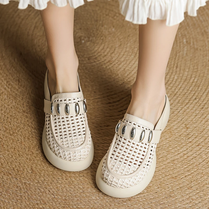 牛皮6厘米 34-39舒适休闲夏季透气真皮软底复古镂空