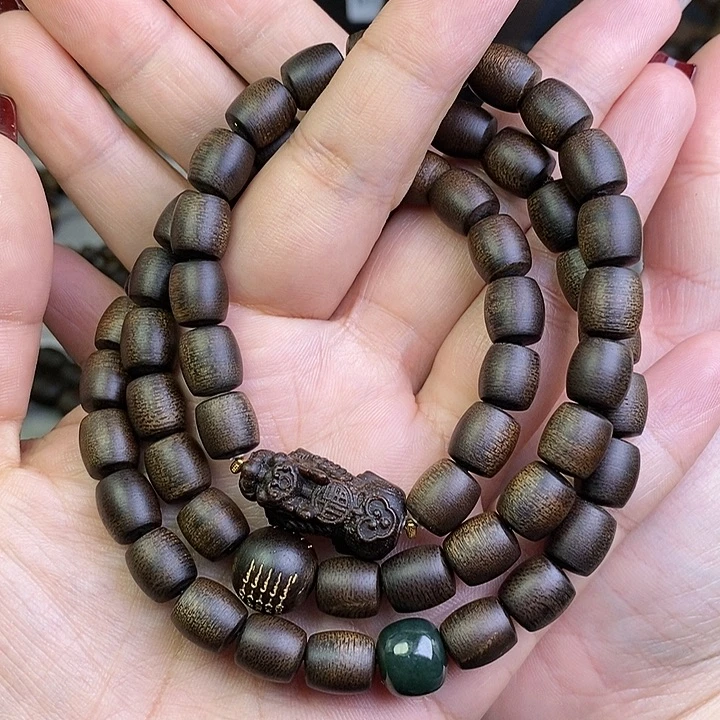 沉香手串李*亮越南芽庄白棋楠玉化沉水