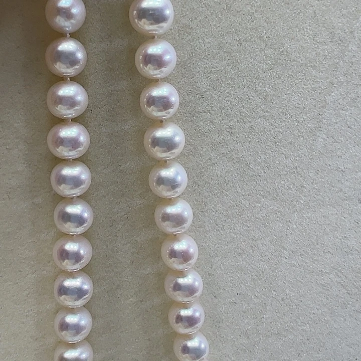 淡水珍珠银S925镶嵌颈饰➕9-10高品极光炫彩毕业