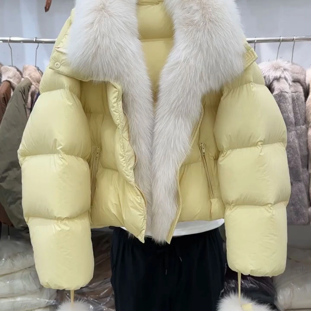 韩系设计感毛领棉服女装新款冬季高级感时尚洋气加厚保暖外套上衣