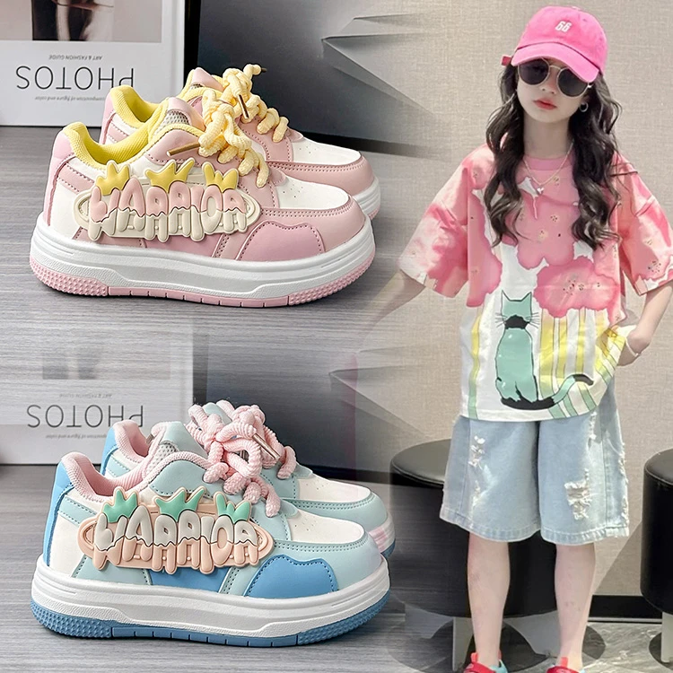 2025春秋夏季防滑女透气冬季春秋板鞋百搭欧若假日风多巴胺女童鞋