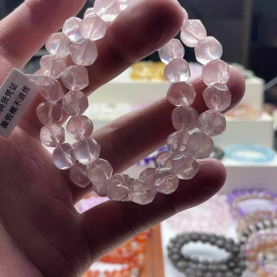 手链未镶嵌水晶粉水晶菠萝珠