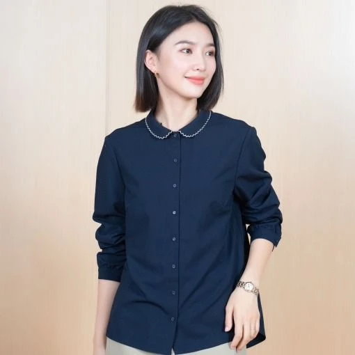 精致钩花领衬衫C242213916 Z